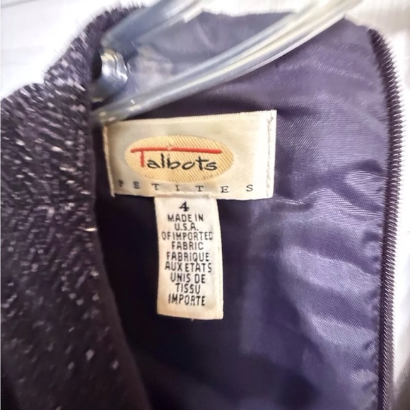 Vintage Talbots Dress Suit Size 4P Two Piece Set Purple Tweed Wool Blend - Picture 7 of 13